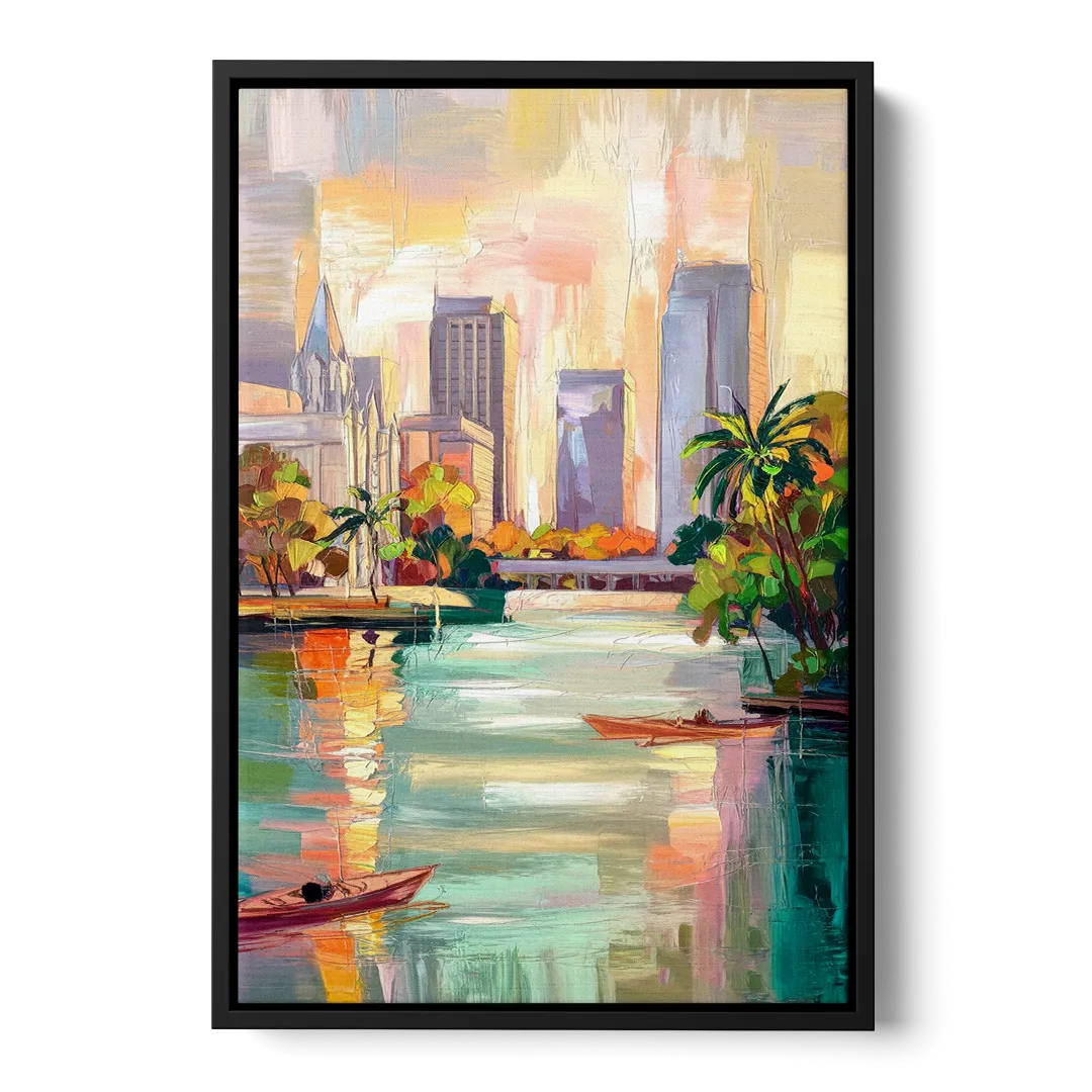 Tampa University Campus Vibes Front - Black Canvas Wall Art