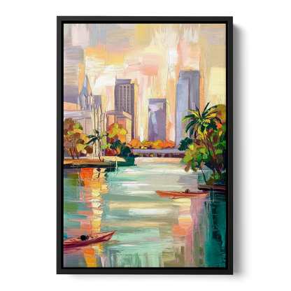 Tampa University Campus Vibes Front - Black Canvas Wall Art