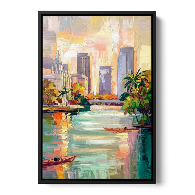 Tampa University Campus Vibes Front - Black Canvas Wall Art