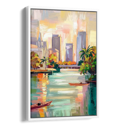 Tampa University Campus Vibes Side - White Canvas Wall Art