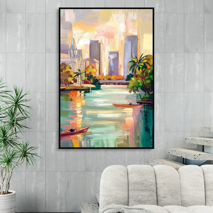 Tampa University Campus Vibes Sitting Room - Black Canvas Wall Art