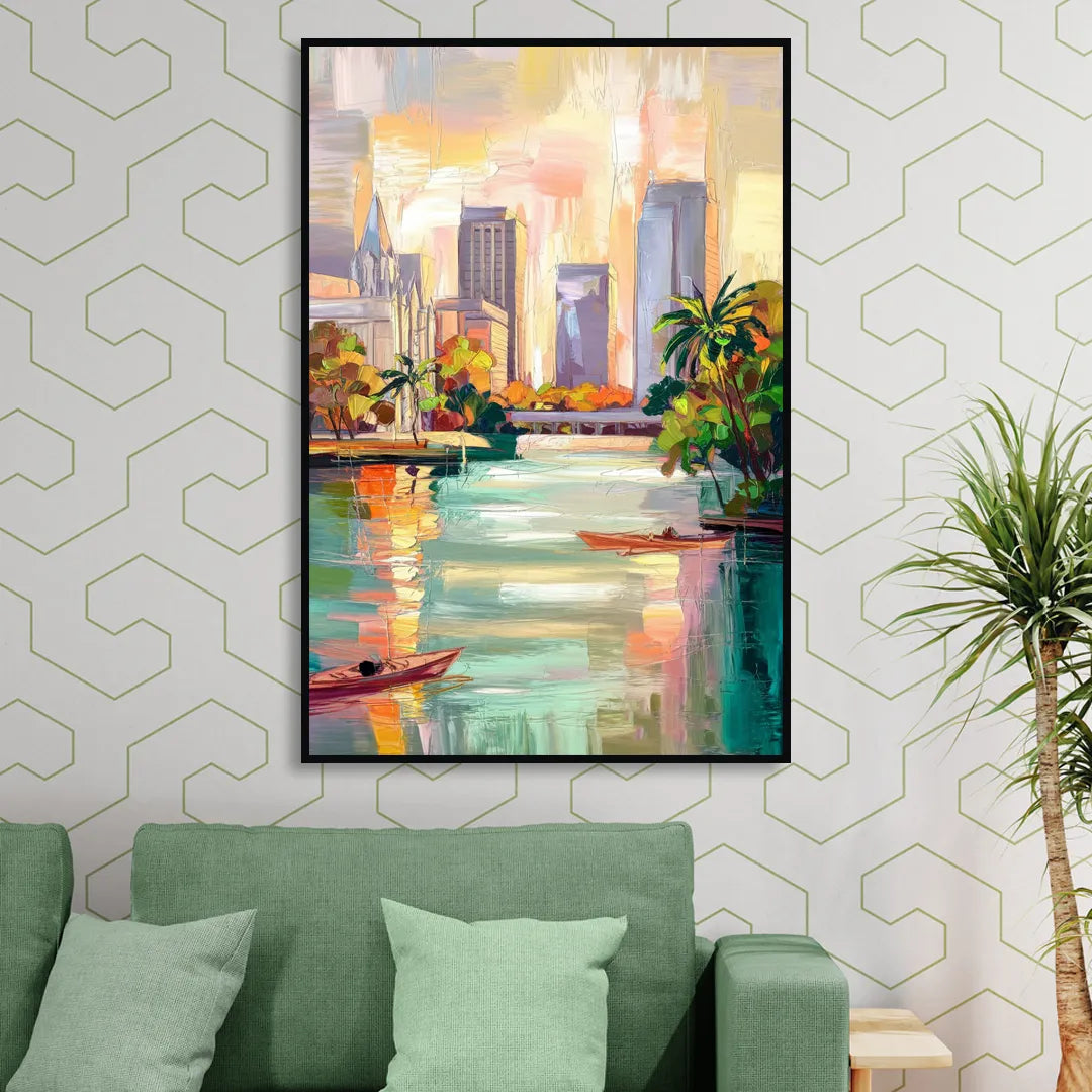 Tampa University Campus Vibes Living Room - Black Canvas Wall Art