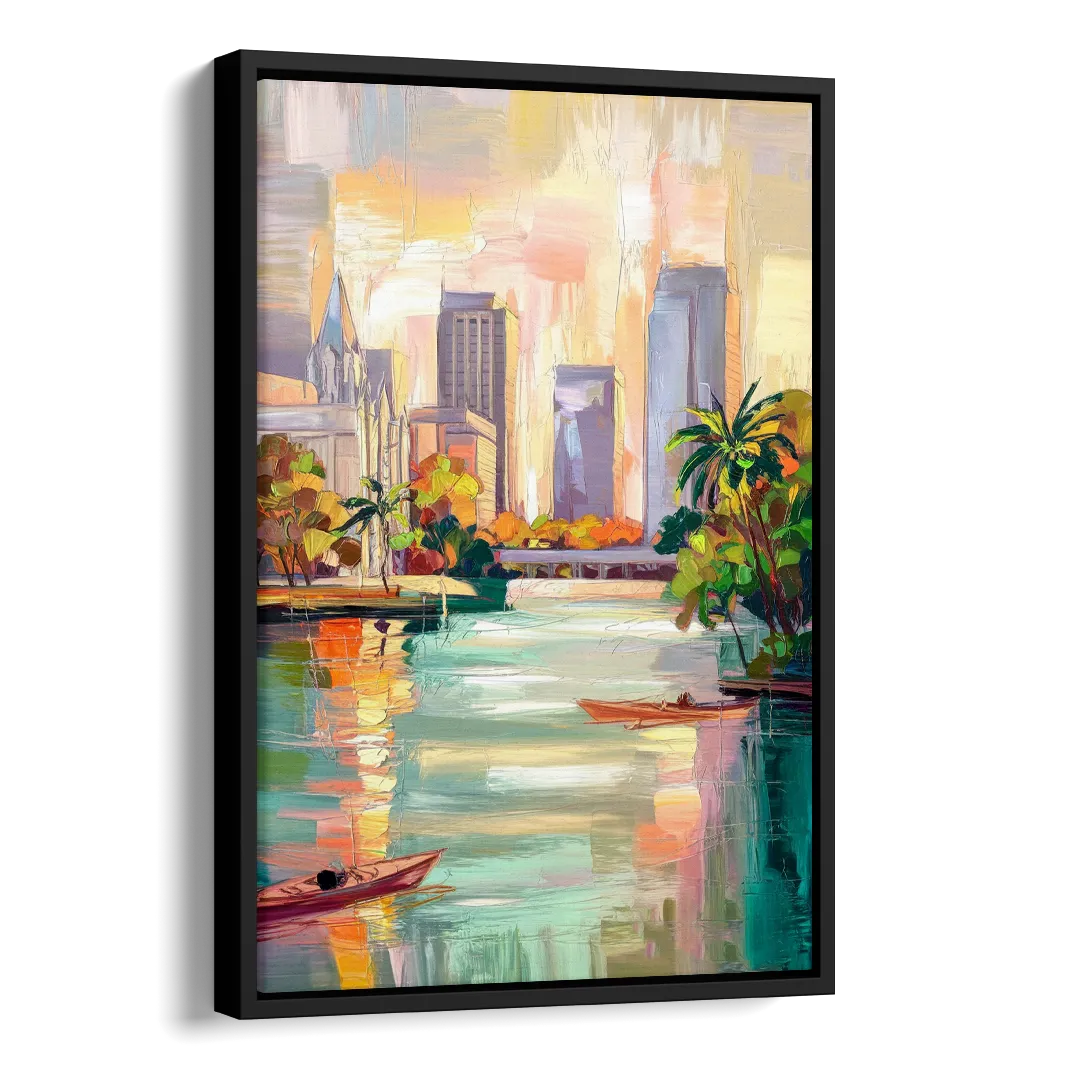 Tampa University Campus Vibes Side - Black Canvas Wall Art