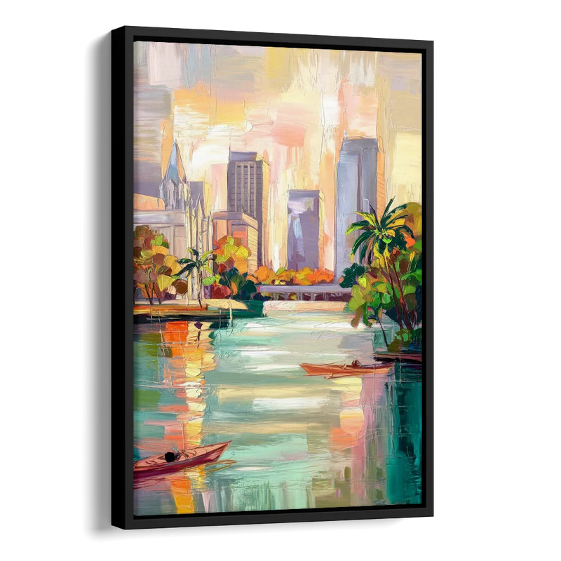 Tampa University Campus Vibes Side - Black Canvas Wall Art