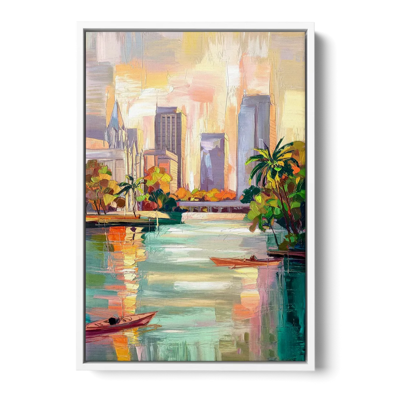 Tampa University Campus Vibes Front - White Canvas Wall Art