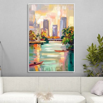 Tampa University Campus Vibes Sitting Room - White Canvas Wall Art