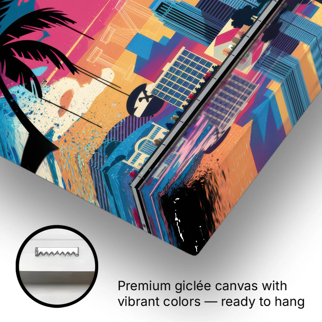 Tampa Urban Street Art Vibes - Canvas Wall Art - Gallery Wrap Corner