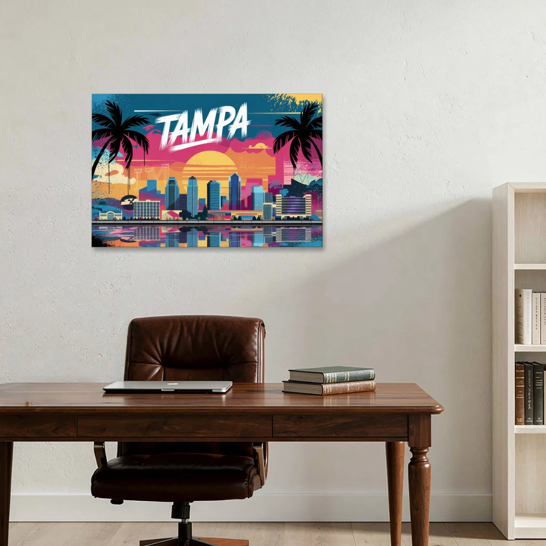Tampa Urban Street Art Vibes - Canvas Wall Art - Office - 36x24
