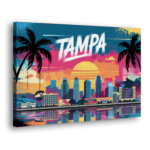 Tampa Urban Street Art Vibes - Canvas Wall Art - Side