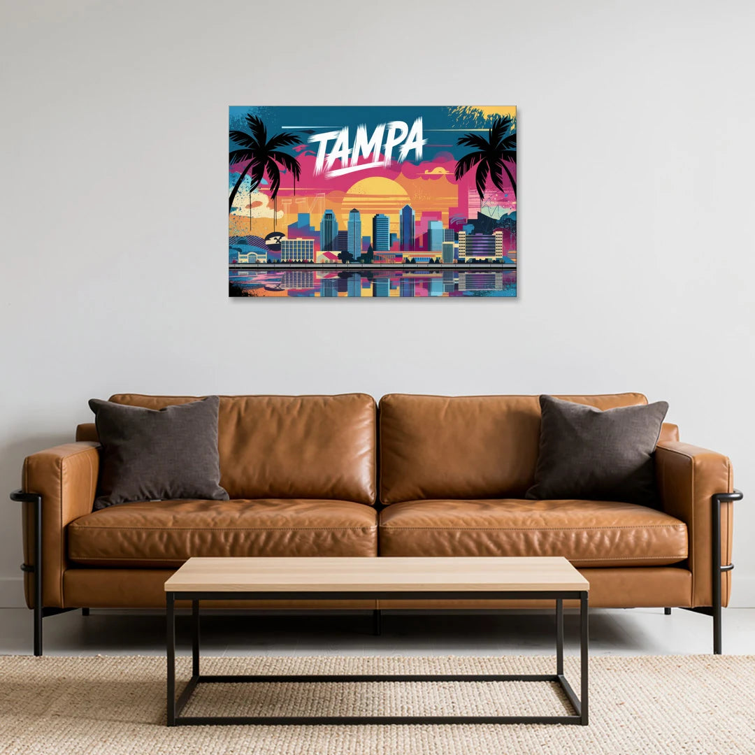Tampa Urban Street Art Vibes - Canvas Wall Art - Sofa - 36x24