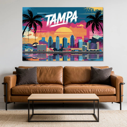 Tampa Urban Street Art Vibes - Canvas Wall Art - Sofa - 60x40