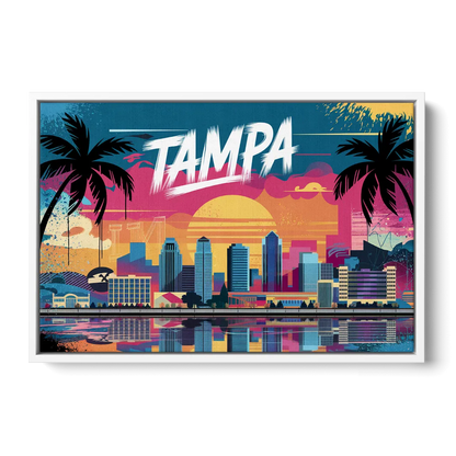 Tampa Urban Street Art Vibes Front - White Canvas Wall Art