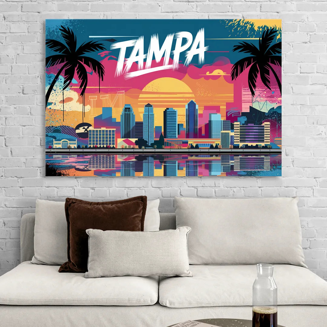 Tampa Urban Street Art Vibes Sitting Room - Canvas Wall Art