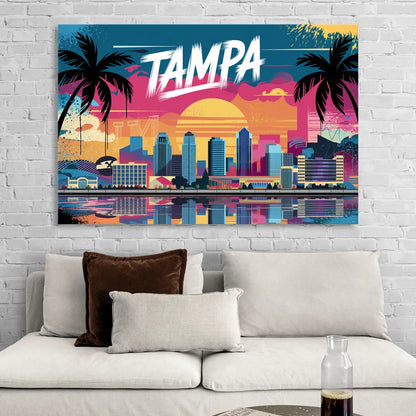 Tampa Urban Street Art Vibes Sitting Room - Canvas Wall Art