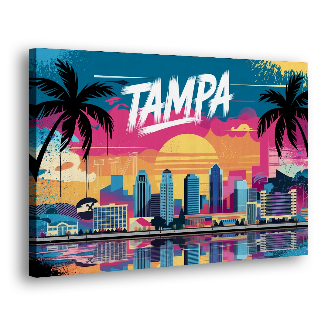 Tampa Urban Street Art Vibes Side - Canvas Wall Art