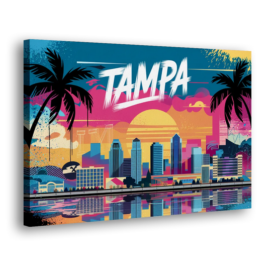 Tampa Urban Street Art Vibes Side - Canvas Wall Art