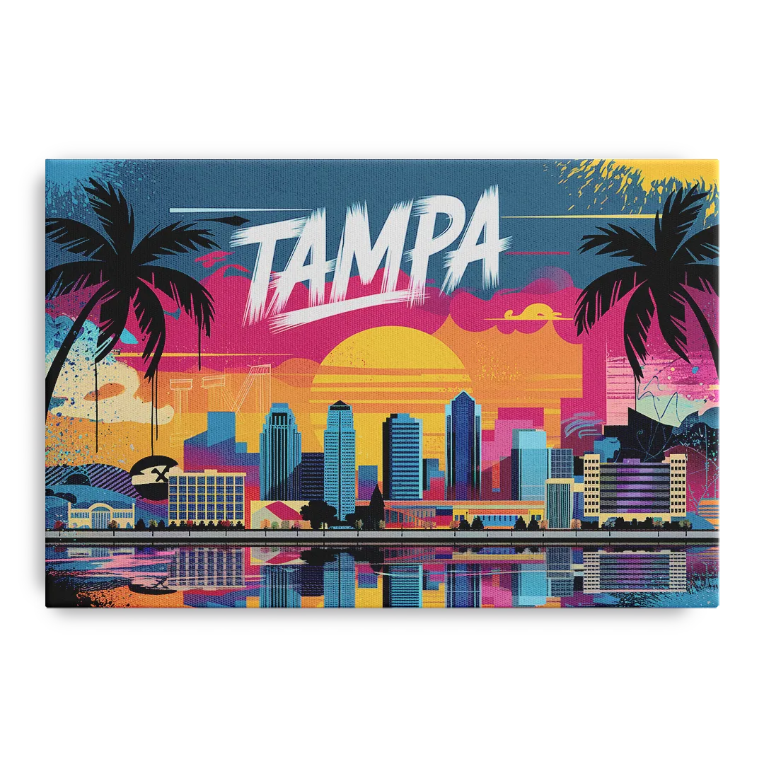 Tampa Urban Street Art Vibes Front - Canvas Wall Art