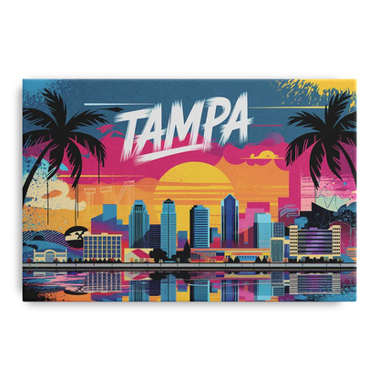 Tampa Urban Street Art Vibes Front - Canvas Wall Art