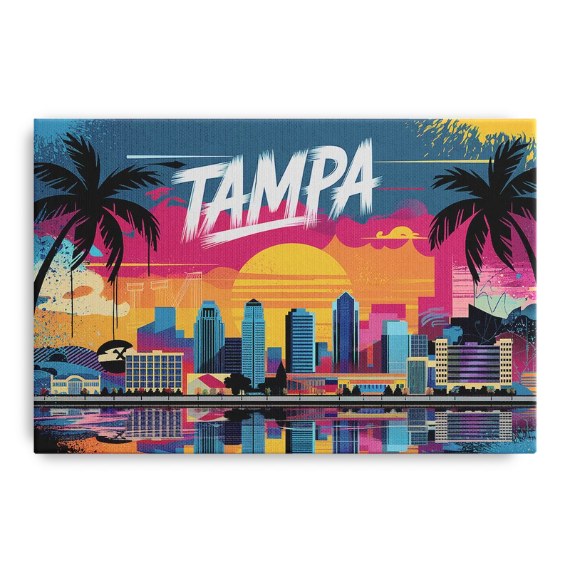 Tampa Urban Street Art Vibes Front - Canvas Wall Art