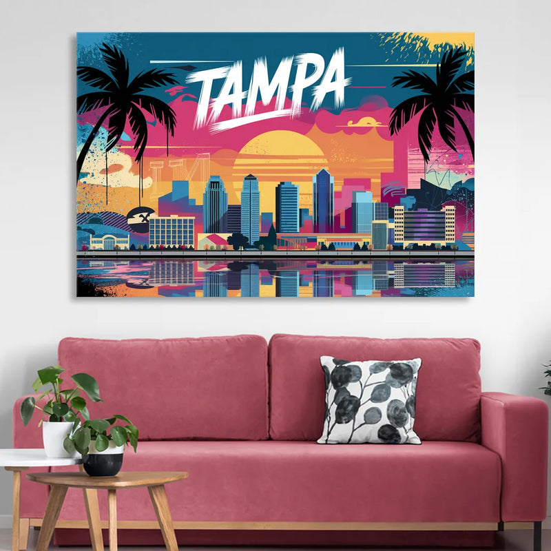 Tampa Urban Street Art Vibes Living Room - Canvas Wall Art