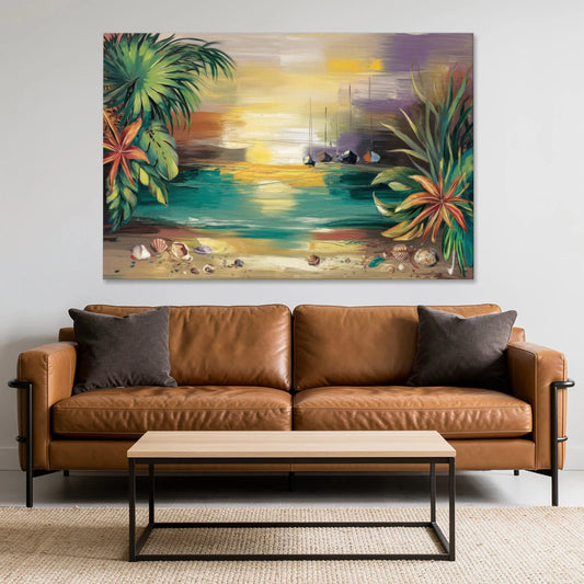 Tampa Waterfront Serenity - Canvas Wall Art - Sofa - 60x40