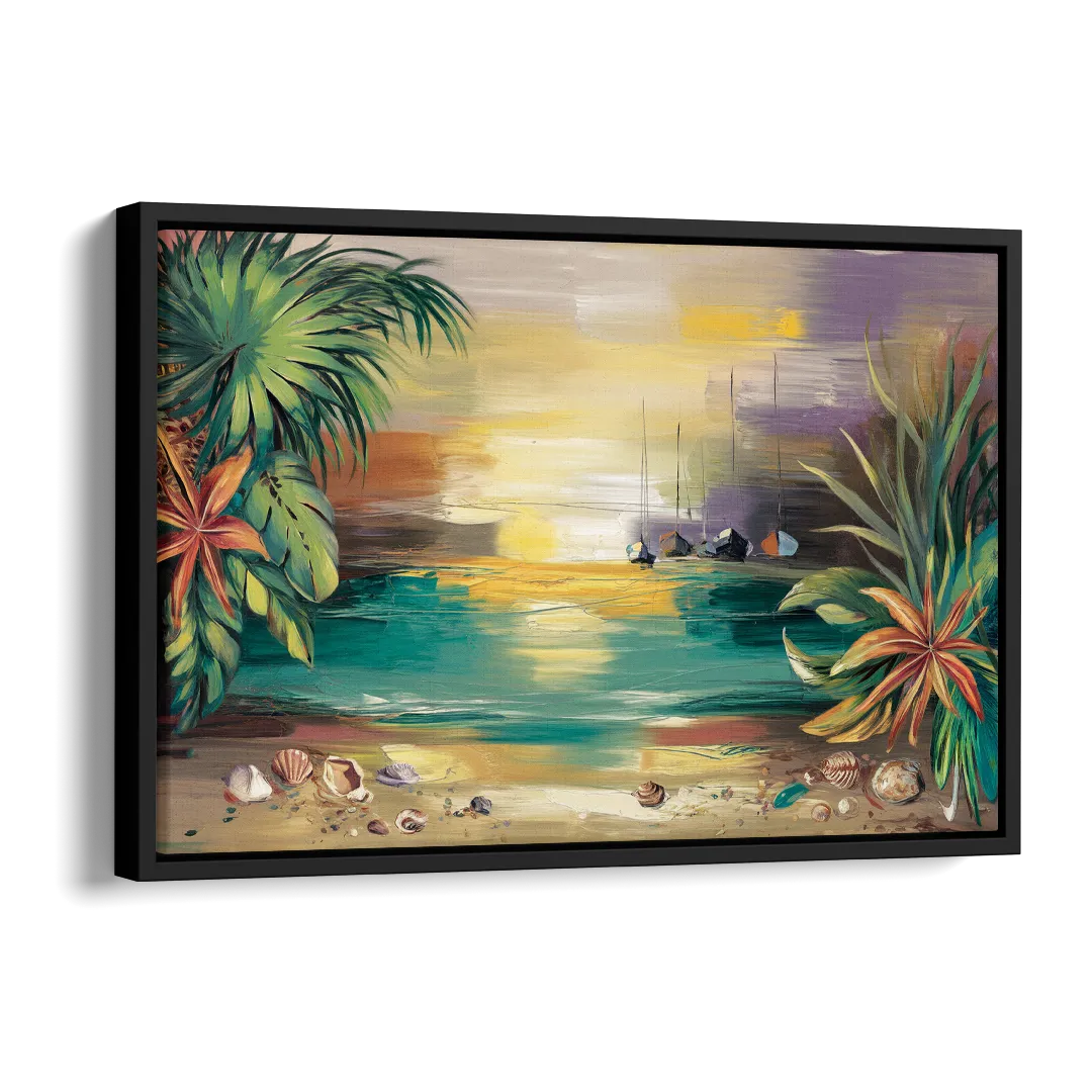 Tampa Waterfront Serenity Side - Black Canvas Wall Art