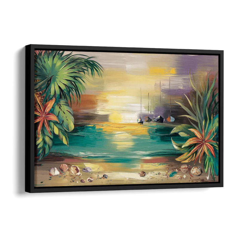 Tampa Waterfront Serenity Side - Black Canvas Wall Art