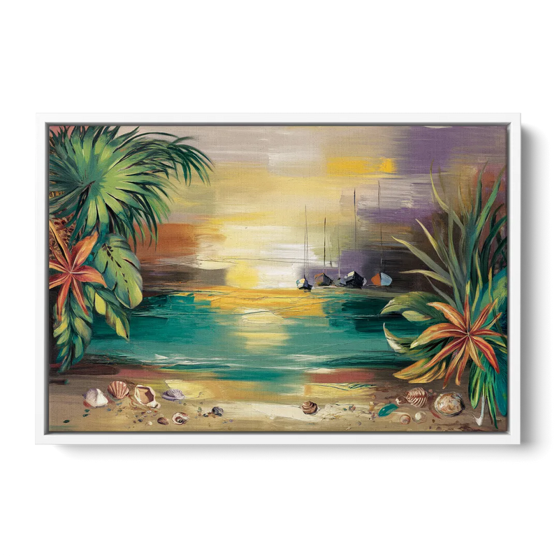 Tampa Waterfront Serenity Front - White Canvas Wall Art