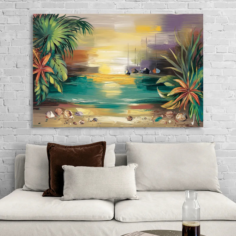 Tampa Waterfront Serenity Living Room - Canvas Wall Art