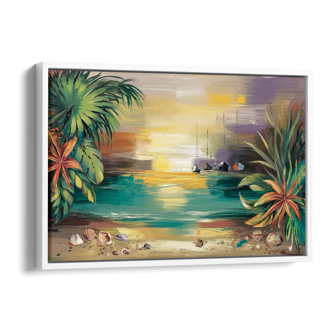 Tampa Waterfront Serenity Side - White Canvas Wall Art
