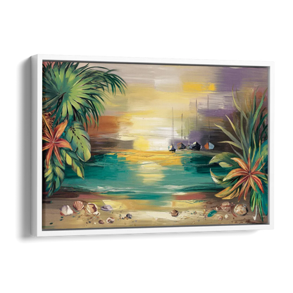 Tampa Waterfront Serenity Side - White Canvas Wall Art