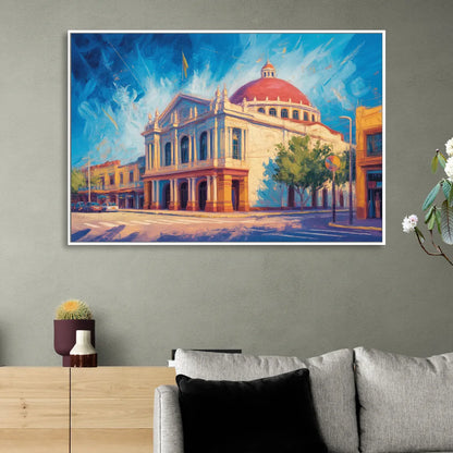 Teatro Macedonio Alcalá Living Room - White Canvas Wall Art