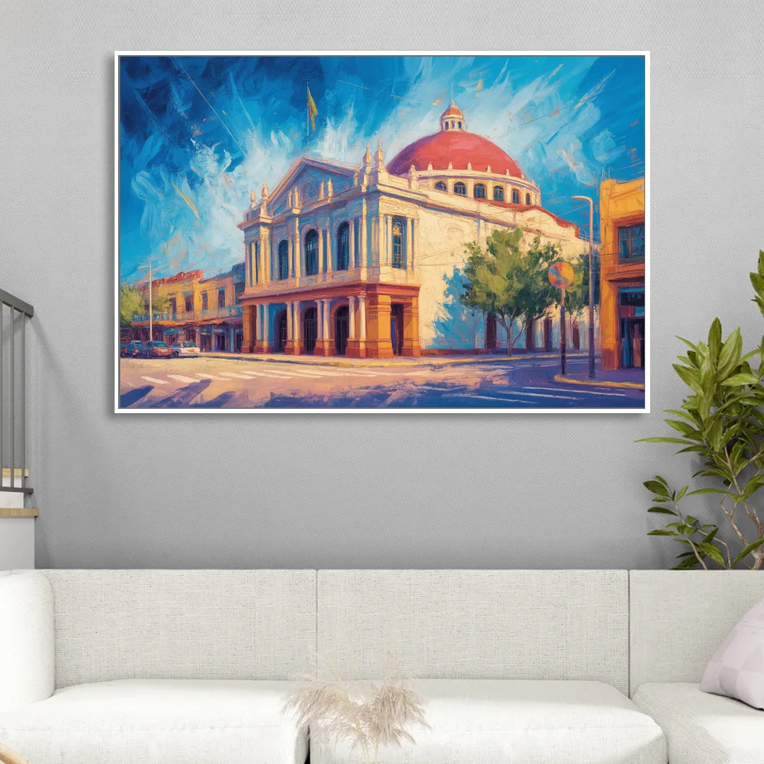 Teatro Macedonio Alcalá Sitting Room - White Canvas Wall Art