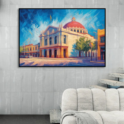 Teatro Macedonio Alcalá Sitting Room - Black Canvas Wall Art