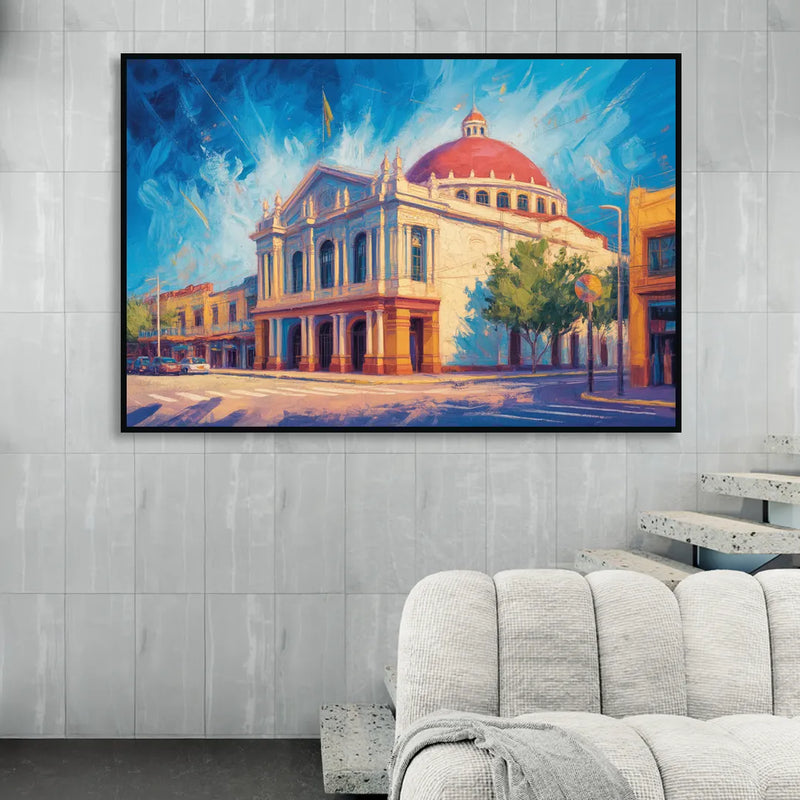 Teatro Macedonio Alcalá Sitting Room - Black Canvas Wall Art
