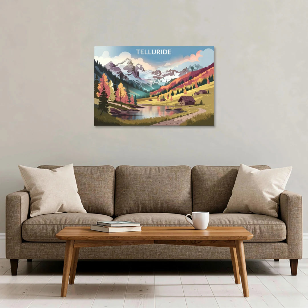 Telluride Alpine Landscape - Canvas Wall Art - Sofa - 36x24