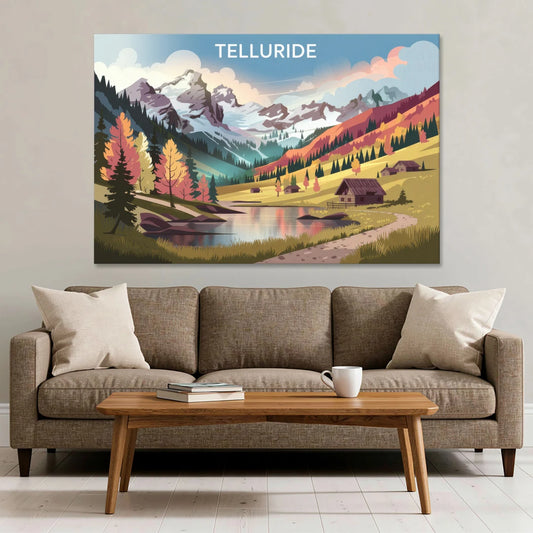 Telluride Alpine Landscape - Canvas Wall Art - Sofa - 60x40