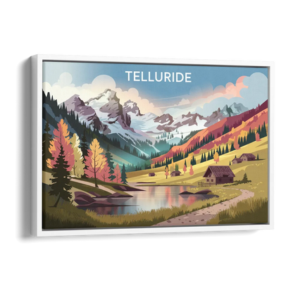Telluride Alpine Landscape Side - White Canvas Wall Art