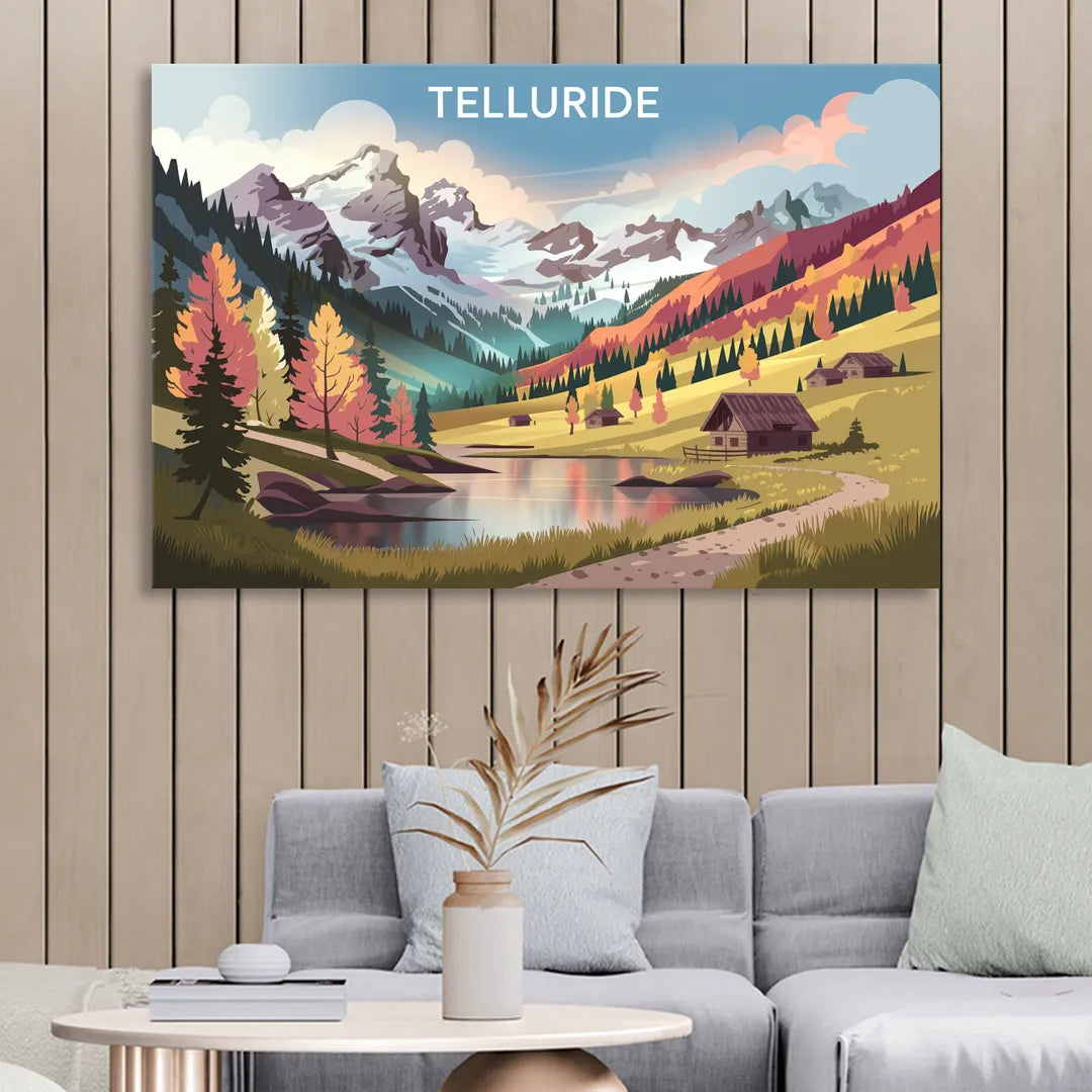 Telluride Alpine Landscape Sitting Room - Canvas Wall Art