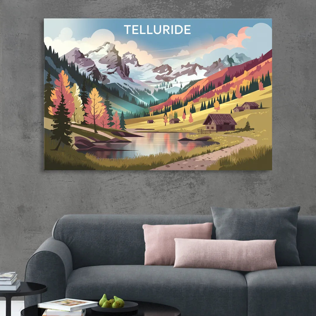 Telluride Alpine Landscape Living Room - Canvas Wall Art
