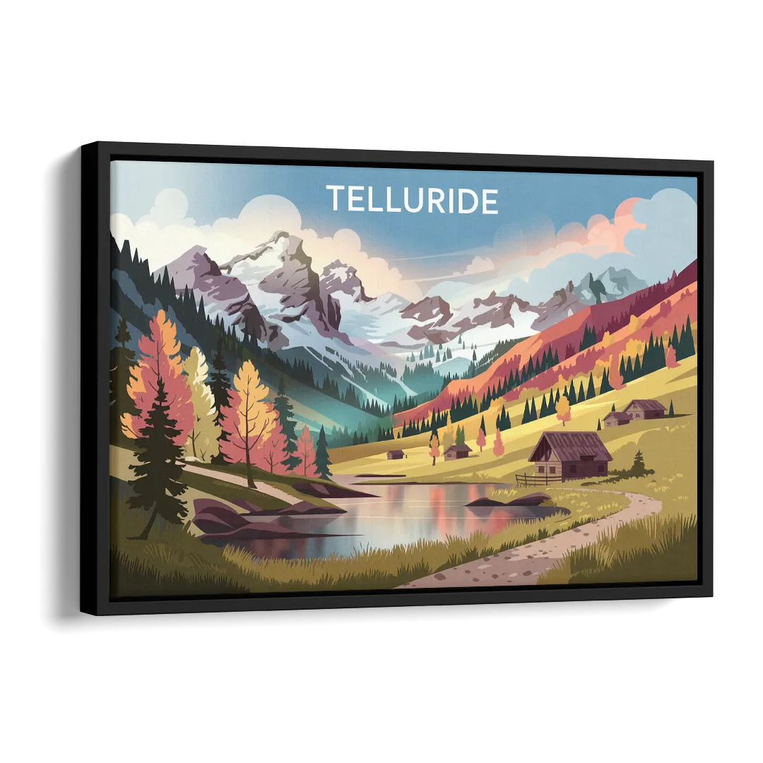 Telluride Alpine Landscape Side - Black Canvas Wall Art