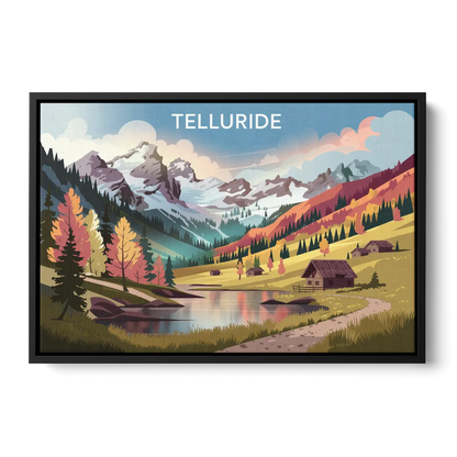 Telluride Alpine Landscape Front - Black Canvas Wall Art