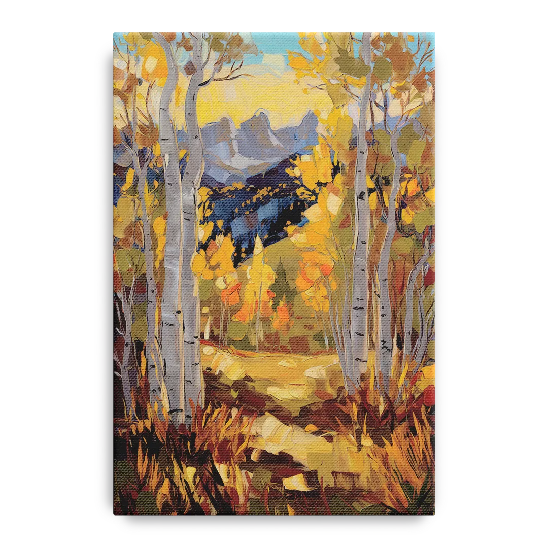 Telluride Autumn Aspen Forest Front - Canvas Wall Art