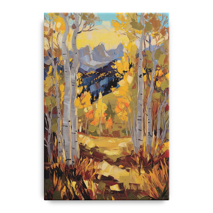 Telluride Autumn Aspen Forest Front - Canvas Wall Art