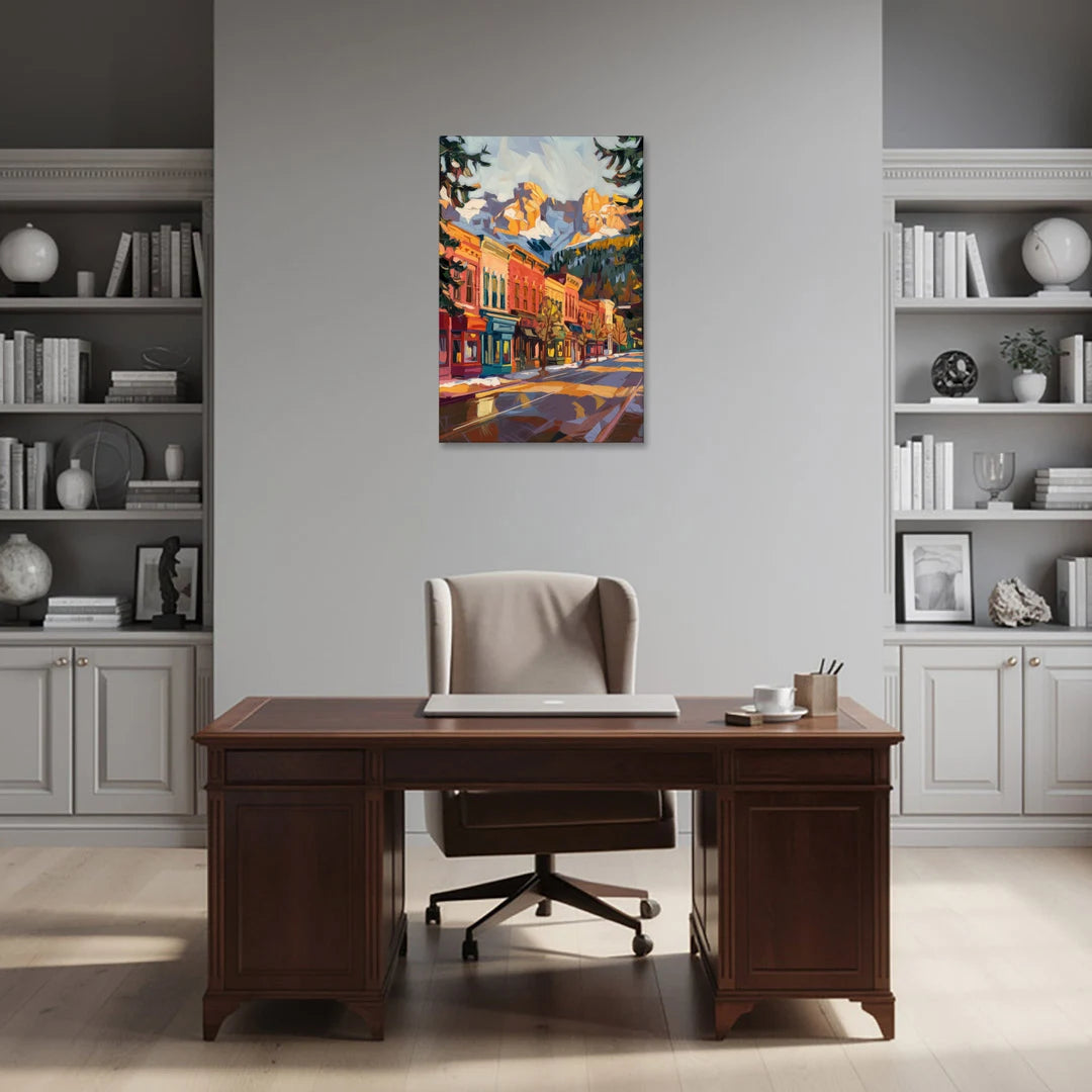 Telluride Downtown Charm - Canvas Wall Art - Office - 24x36