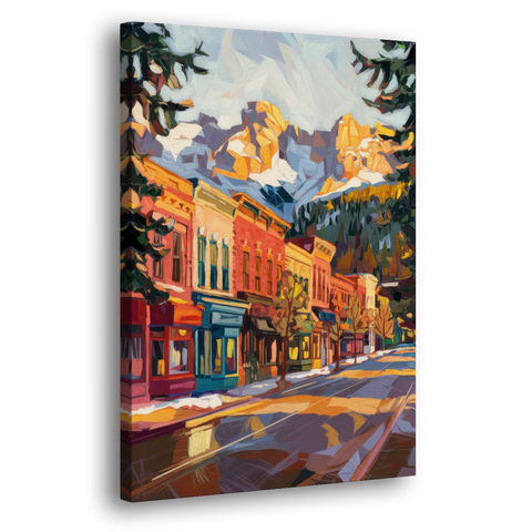 Telluride Downtown Charm - Canvas Wall Art - Side