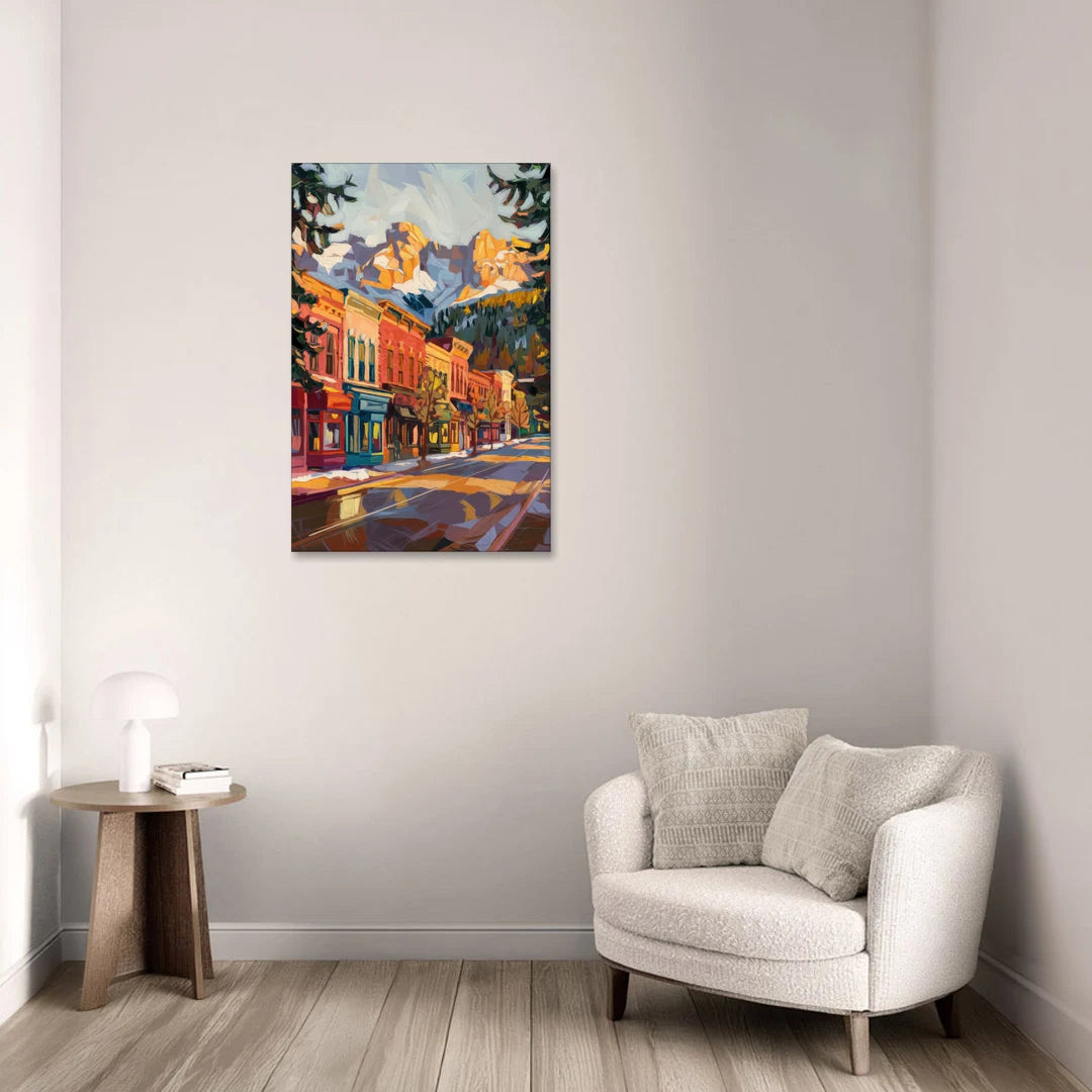 Telluride Downtown Charm - Canvas Wall Art - Sofa - 24x36