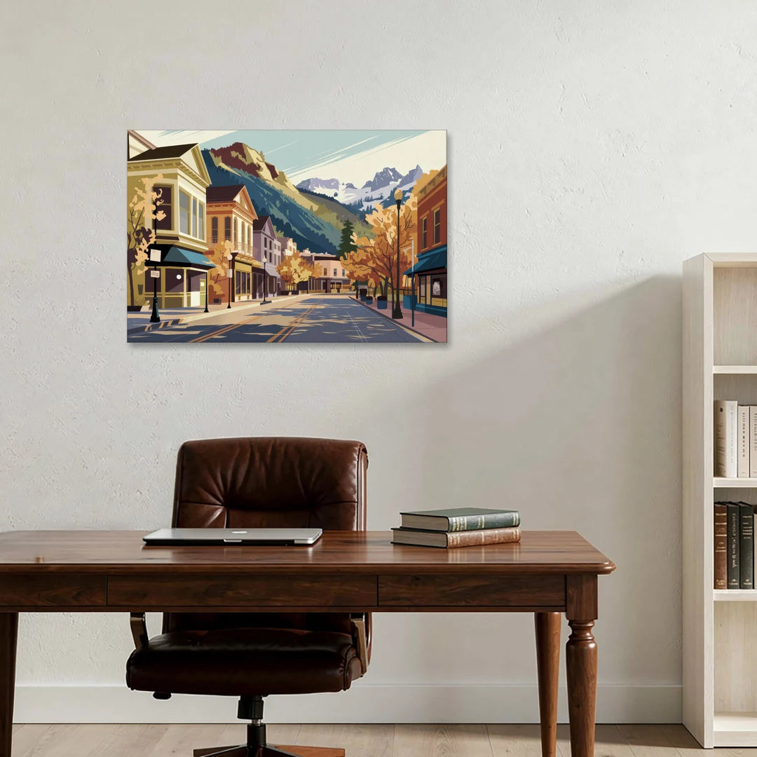 Telluride Historic Main Street - Canvas Wall Art - Office - 36x24