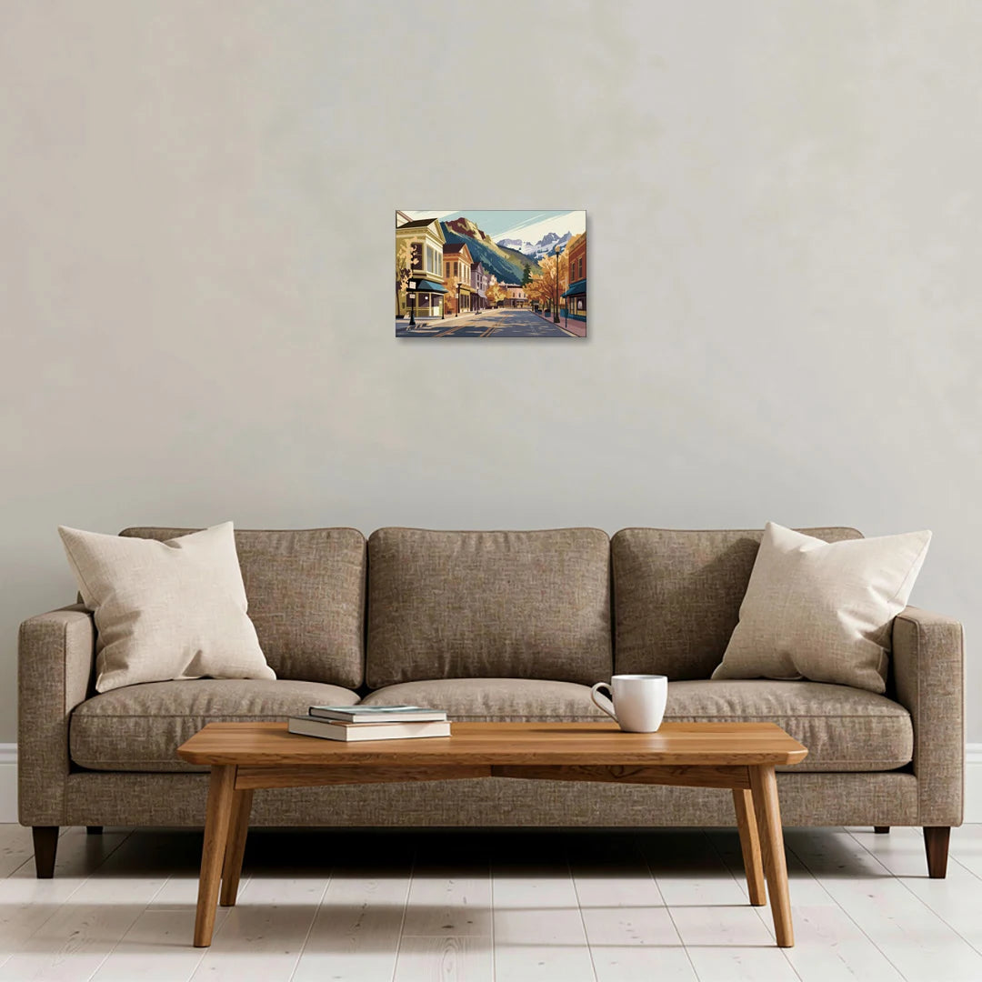 Telluride Historic Main Street - Canvas Wall Art - Sofa - 18x12