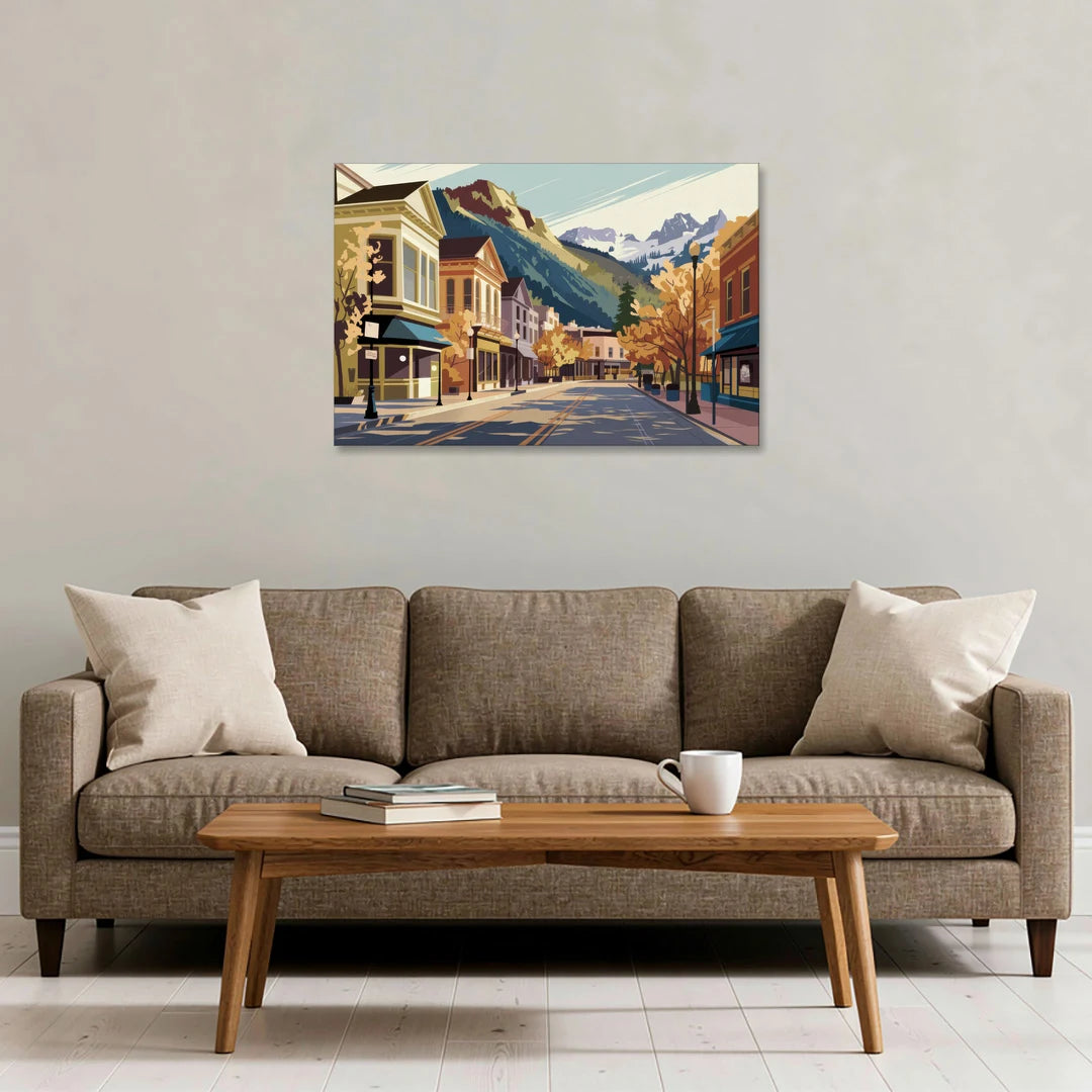 Telluride Historic Main Street - Canvas Wall Art - Sofa - 36x24